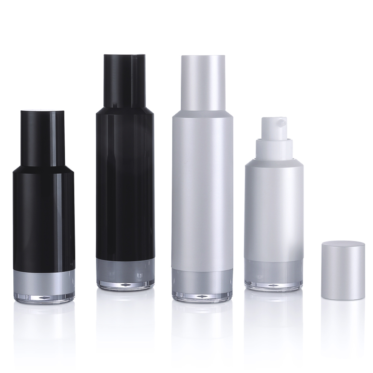 15ml 30ml Nhựa sang trọng PP Đen Matte Lotion Bơm không khí cho bao bì chăm sóc da L07